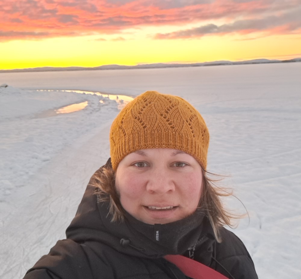 Karen by the lake at wintertime