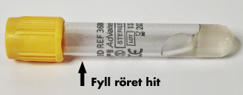 Rör med gel guldgul propp, 5 ml